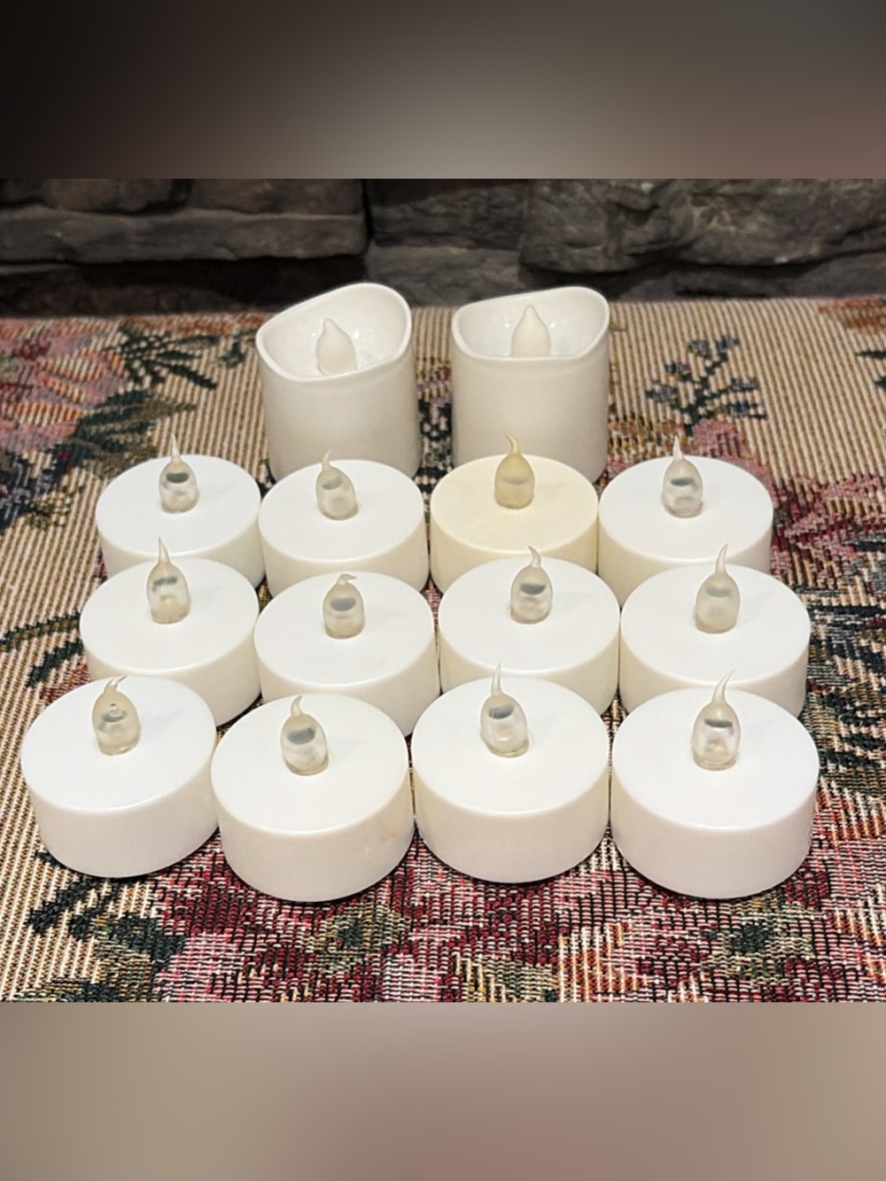 Pack of White LED Flameless Tea Light Candles - Set of 14